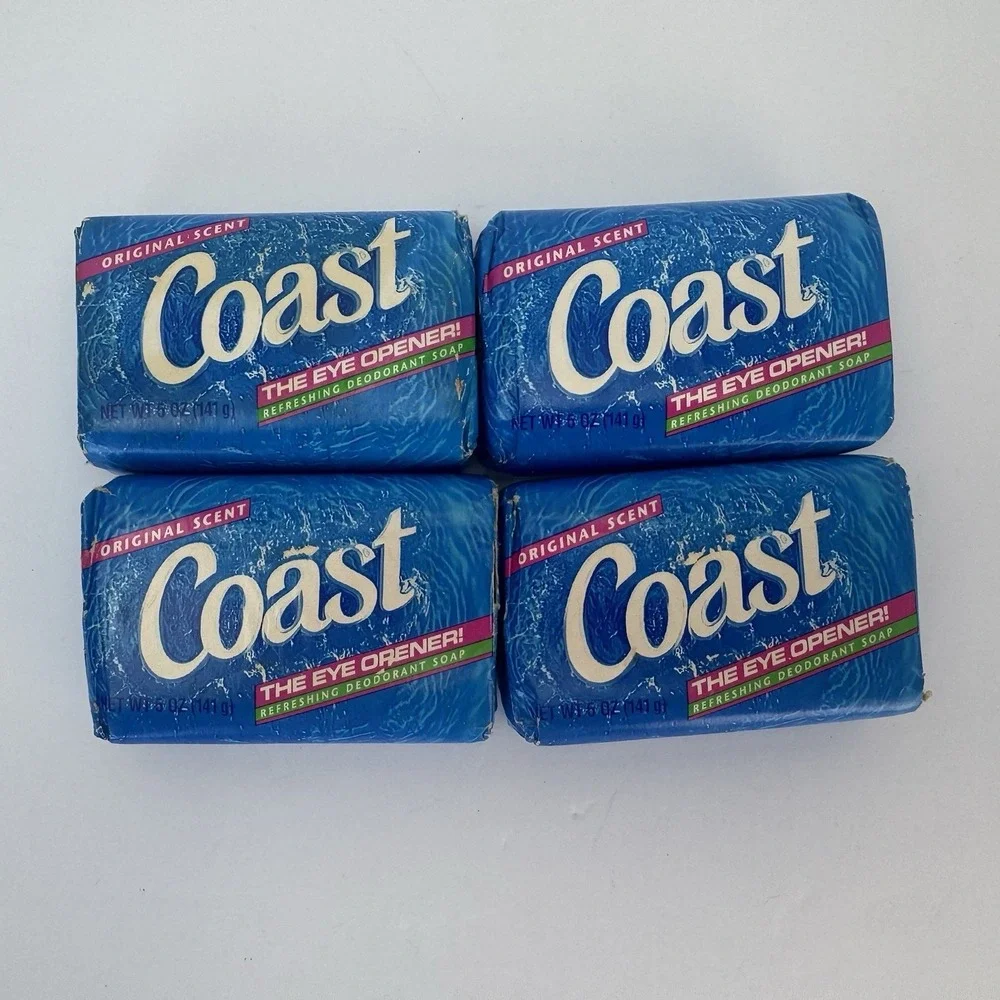 Vintage 90's Coast Bar Soap Original Scent Size 5oz Each - Set Of 4 Movie Prop